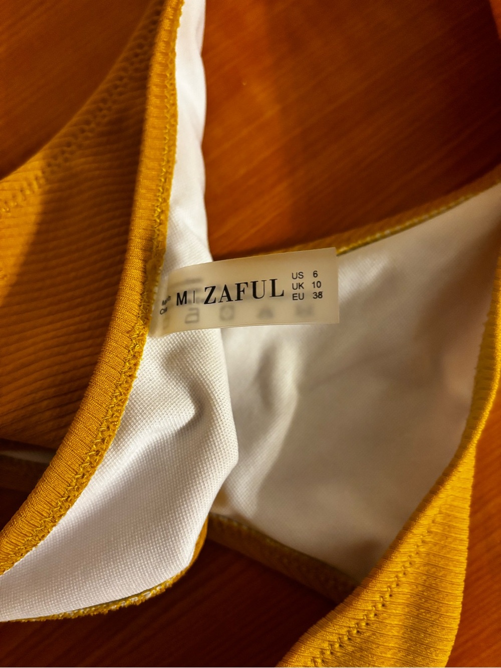 Zaful Mustard Ribbed Bikini Set - Picture 3 of 4